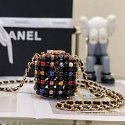 Chanel mini evening black glass pearl bag - 1