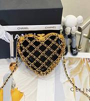 Chanel 23s mini evening black heart bag - 2