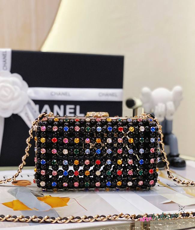 Chanel evening black glass pearl bag  - 1