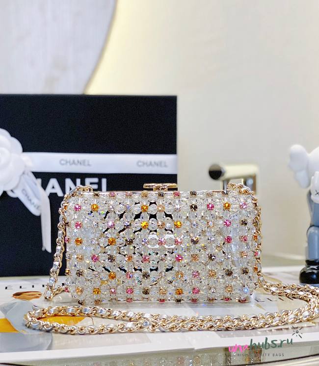 Chanel evening white glass pearl bag - 1