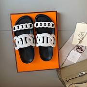 Hermes Chypre white leather sandals - 6