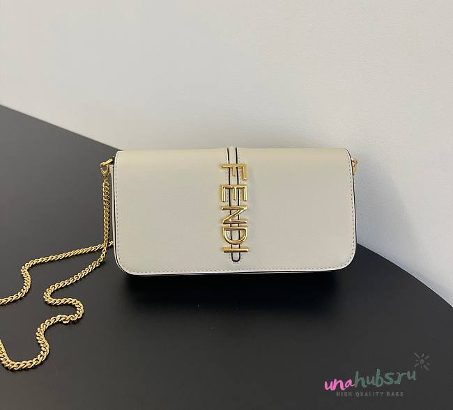 Fendi Graphy white leather chain wallet  - 1