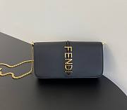 Fendi Graphy black leather chain wallet - 1