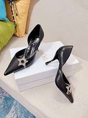 Dior star chain black leather heels - 6