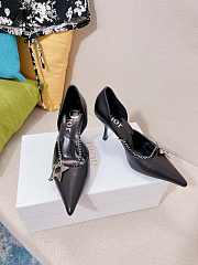 Dior star chain black leather heels - 5