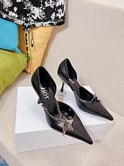 Dior star chain black leather heels - 4