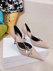 Dior star chain beige leather heels - 4