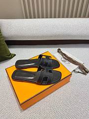 Hermes black slippers 03 - 4