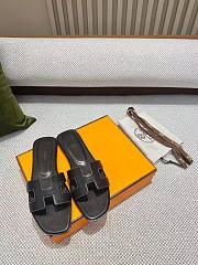 Hermes black slippers 03 - 6