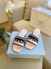 Prada pink embroidered fabric slides - 4