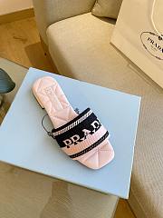 Prada pink embroidered fabric slides - 3