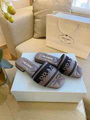 Prada gray embroidered fabric slides - 6