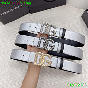 DG silver leather 3.8cm belts - 1