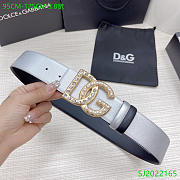 DG silver leather 3.8cm belts - 6