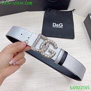 DG silver leather 3.8cm belts - 5