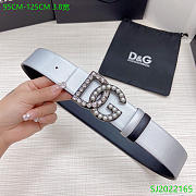 DG silver leather 3.8cm belts - 4