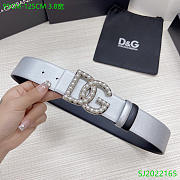 DG silver leather 3.8cm belts - 3