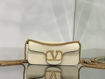 Valentino Garavani Locò white leather crossbody bag