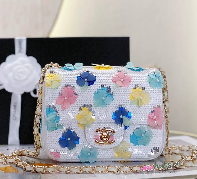 Chanel Mini CF Sequin Flower Sequin Bag - 1