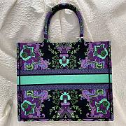 Dior Book Tote Indian Purple Embroidery 42cm Bag - 3