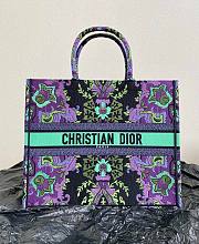 Dior Book Tote Indian Purple Embroidery 42cm Bag - 1