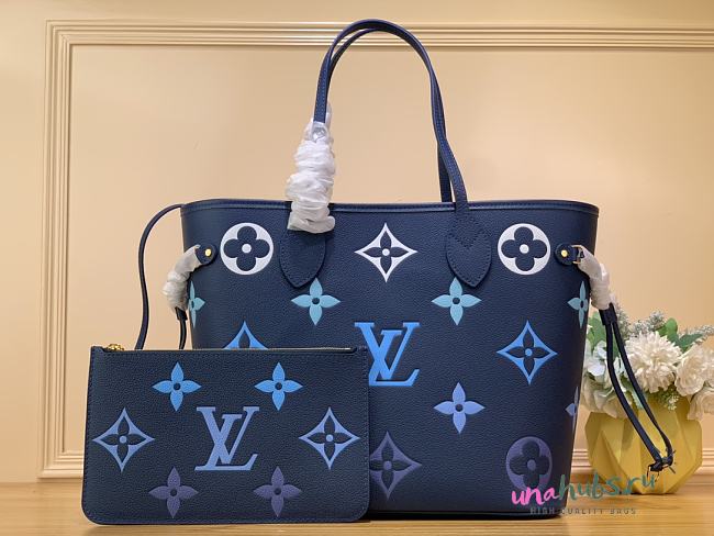 Louis Vuitton Neverfull New Blue Monogram M46514 Bag - 1