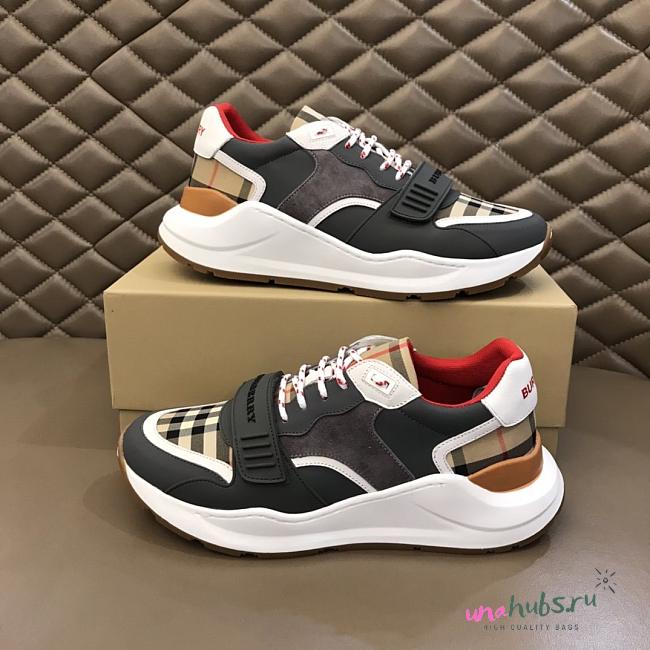 Burberry black check ramsay sneakers - 1