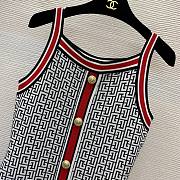 Balmain red button-embellished monogram minidress - 6