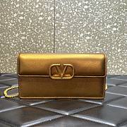 Valentino Vlogo Metallic Grainy calfskin wallet with chain - 1