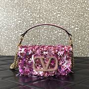 Valentino Garavani pink sequin-embellished shoulder bag - 1