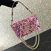 Valentino Garavani pink sequin-embellished shoulder bag - 3