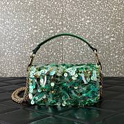 Valentino Garavani green sequin-embellished shoulder bag - 2