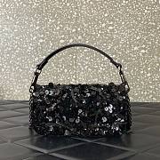 Valentino Garavani black sequin-embellished shoulder bag - 6