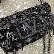 Valentino Garavani black sequin-embellished shoulder bag - 5