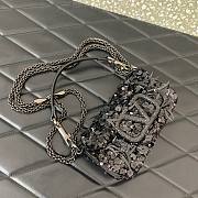 Valentino Garavani black sequin-embellished shoulder bag - 4