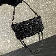 Valentino Garavani black sequin-embellished shoulder bag - 3