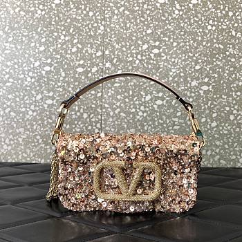 Valentino Garavani yellow sequin-embellished shoulder bag