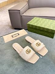 Gucci Doppia GG logo-motif white slippers - 1