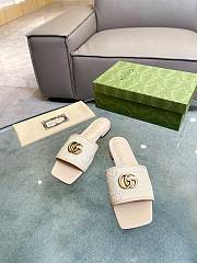 Gucci Doppia GG logo-motif white slippers - 2