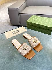 Gucci Doppia GG logo-motif brown slippers - 1