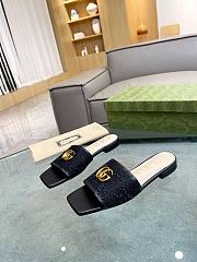 Gucci Doppia GG logo-motif black slippers - 3