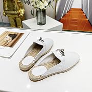 Hermes buckled espadrille white mules  - 6