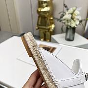 Hermes buckled espadrille white mules  - 4