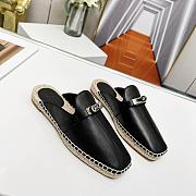 Hermes buckled espadrille black mules - 1