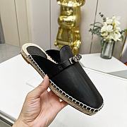 Hermes buckled espadrille black mules - 4