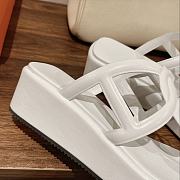 Hermes white leather pinch toe slippers  - 6