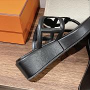 Hermes black leather pinch toe slippers - 5