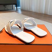 Hermes galerie white leather sandals  - 6