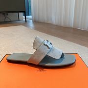 Hermes galerie blue suede leather sandals - 5