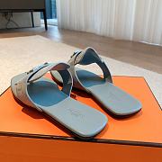 Hermes galerie blue suede leather sandals - 3